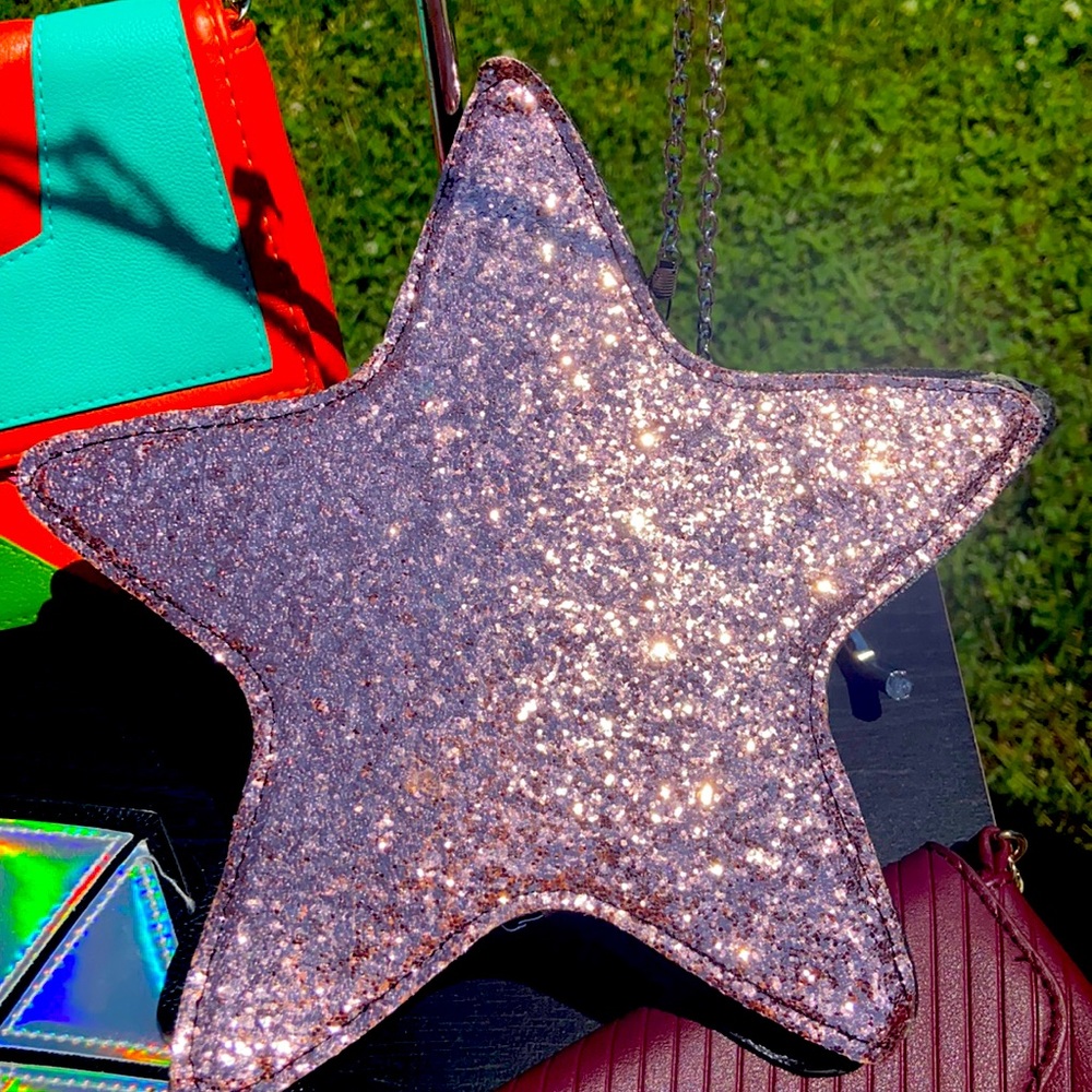 Rose gold star purse